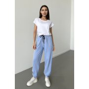 Штани жіночі спортивні з кокеткою 24054 German Volf блакитний - Фото №4