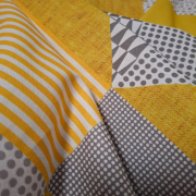 Фартух кухонний бавовняний Abstract Магія відчуттів SoundSleep напівпанама сіро-жовтий - Фото №4