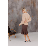 Спідниця-плісе в'язана міді Art Knit шоколад - Фото №5