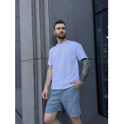 Шорти чоловічі лляні літні Cosy сіро-блакитні - Фото №4