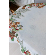 Скатертина новорічна гобеленова овальна Squirrel Прованс - Фото №4