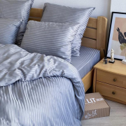 Постільна білизна Lelit SS-3005 сатин-страйп світло-сірий - Фото №6