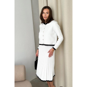 Спідниця-плісе в'язана міді Gabriel Art Knit білий - Фото №7