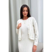 Кардиган в'язаний жіночий Grace Art Knit молочний - Фото №7