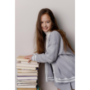 Кардиган для дівчинки Art Knit сірий зі смужками - Фото №4