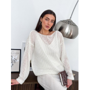 Джемпер вязаный Soft Art Knit молочный - Фото №3