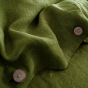 Льняное постельное белье Muse olive Stonewash SoundSleep Евро King - Фото №3