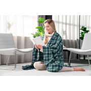 Флісовий плед Зелена клітинка Fleece Ardesto - Фото №5