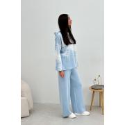 Худі жіноче в'язане Vibe Cotton Art Knit блакитний - Фото №5