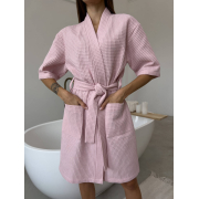 Халат кімоно жіночий вафельний Cosy 112 рожевий - Фото №6