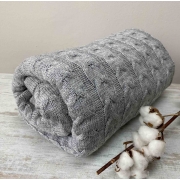 В'язаний плед Глорія коси Сірий Прованс - Фото №5