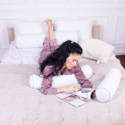 Подушка-валик 8100 Eco Line White EcoSilk мікросатин MirSon - Фото №3