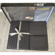 Постільна білизна Altinbasak Poplin Infinity Shadows поплін темно-сірий простирадло на гумці - Фото №8