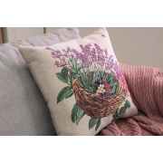 Декоративна гобеленова наволочка Кошик лаванди Лавандове поле Прованс - Фото №5