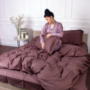 Постільна білизна 30-0006 Dark Brown сатин-страйп MirSon - Фото №4