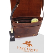 Чоловіча шкіряна сумка Visconti 16012 Rumba oil tan - Фото №6