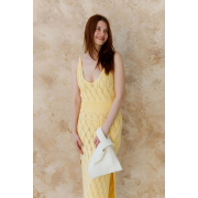 Сукня в'язана довга ажурна Art Knit жовта - Фото №5