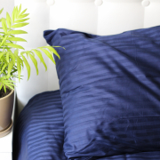 Комплект постільної білизни Stripe Sense Dark Blue SoundSleep сатин-страйп Туреччина темно-синій - Фото №17