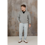 Светр чоловічий в'язаний на блискавці Art Knit сірий - Фото №3