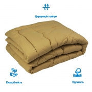 Ковдра Руно Комфорт-плюс зимова вовняна в мікрофібрі бежева - Фото №3