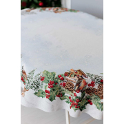 Скатертина новорічна гобеленова овальна Squirrel Прованс - Фото №8