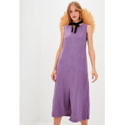 Платье льняное длинное Прованс фиолетовое - Фото №3