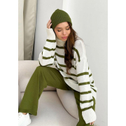 Шапка в'язана Jolie Art Knit хакі - Фото №3