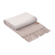 Плед вовняний з кашеміром Ardesto Leonardo Moon сіро-бежевий - Фото №3