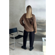 Кардиган жіночий Casual Wool Art Knit коричневий - Фото №6