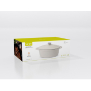 Чавунна овальна каструля 30х23 см 4л Tierra кремова 830089 NOIS - Фото №4