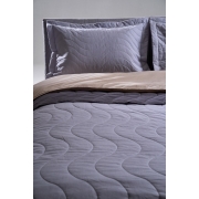 Покривало з наволочками бавовняне Bardoc SoundSleep двостороннє графіт+сірий - Фото №11