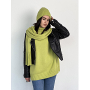 Шарф в'язаний теплий Wool Art Knit яблучний - Фото №3