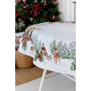 Скатертина новорічна гобеленова овальна Squirrel Прованс - Фото №5