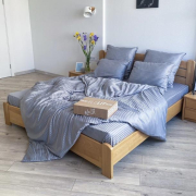 Постільна білизна Lelit SS-3005 сатин-страйп світло-сірий - Фото №3