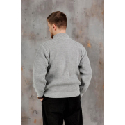 Светр чоловічий в'язаний на блискавці Art Knit сірий - Фото №6