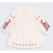 Сукня лляна з вишивкою ПЛ379 Бембі 206-молочний - Фото №3