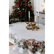 Скатертина новорічна гобеленова овальна Squirrel Прованс - Фото №6
