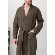 Чоловічий халат Duna M61 фактурний муслін Cosy хакі - Фото №6