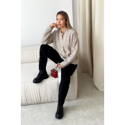 Кардиган жіночий Casual Wool Art Knit колір льону - Фото №4