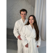 Халат махровий унісекс Kimono Levita SoundSleep білий 400г Туреччина - Фото №12