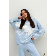 Худі жіноче в'язане Vibe Cotton Art Knit блакитний - Фото №7