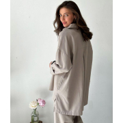 Рубашка хлопково-льняная oversize Прованс корда - Фото №4