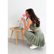 В'язана спідниця пліссе Kayla Art Knit хакі - Фото №6