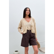 Кардиган в'язаний жіночий Grace Art Knit бежевий - Фото №5