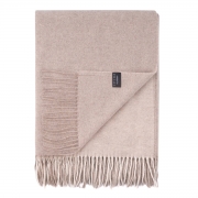 Плед вовняний з кашеміром Ardesto Leonardo Moon сіро-бежевий - Фото №5