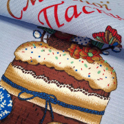 Рушник великодній вафельний кухонний Смачної паски Emily блакитний - Фото №8