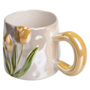 Чашка порцелянова 400 мл Тюльпан Yiwu FM-40B жовта - Фото №5