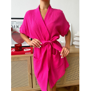 Жіночий халат-кімоно Hawaii M22 муслін Cosy малиновий - Фото №6
