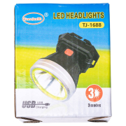 Ліхтар налобний акумуляторний 9х8х7 см LED 3 режими Yiwu HP-JG-3 - Фото №3