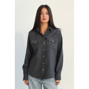 Сорочка жіноча фланелева 24025 German Volf темно-сірий - Фото №4